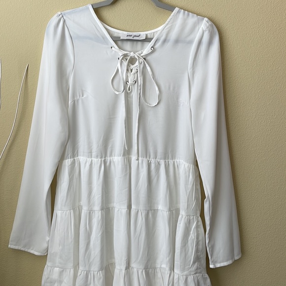 ✨SOLD✨Wet Seal Sheer White Long Sleeve Dress - Picture 2 of 6